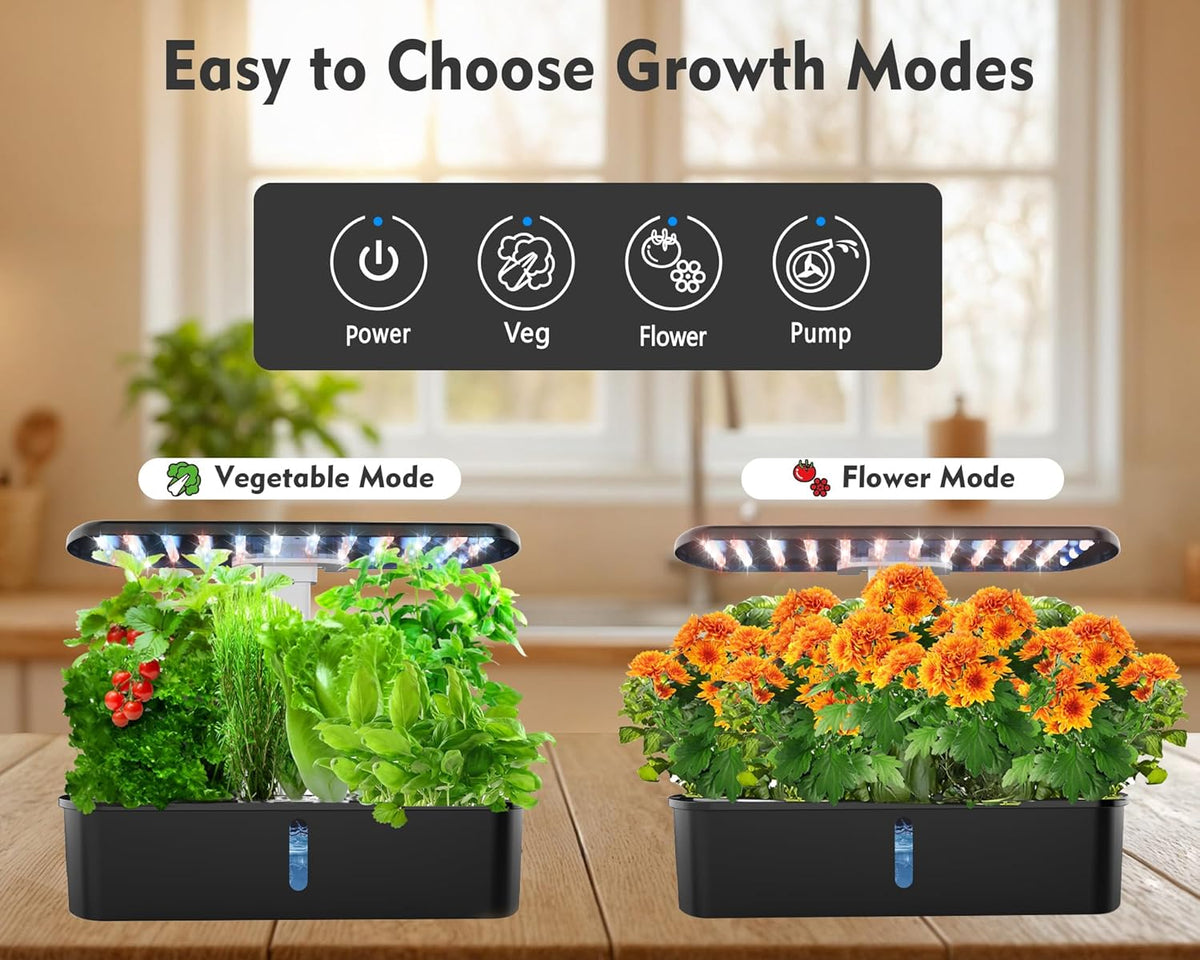 Hydroponics Growing System Kit | Indoor Garden with LED Grow Light ...
