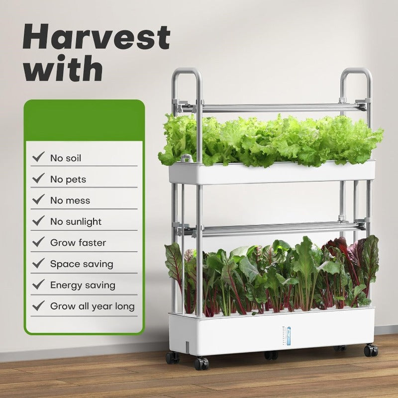 Indoor Vertical Hydroponics Growing System Kit with LED Light and Pump ...