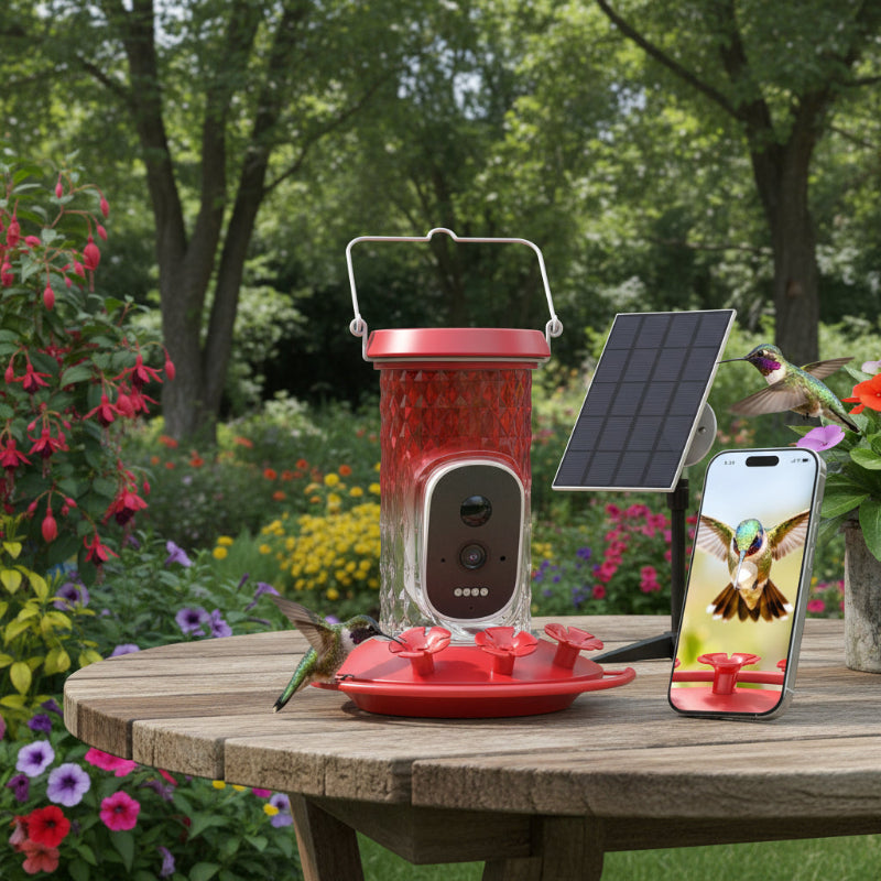 Smart Hummingbird Feeder Camera 2.5K HD Solar AI With Night Vision ...