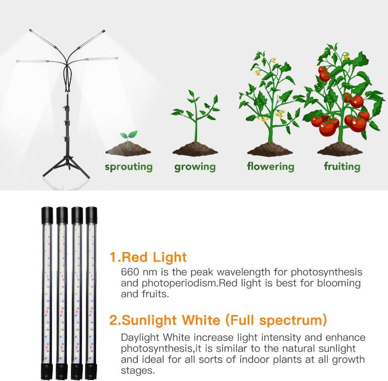 best grow light for 1 plant LED Grow Light for Indoor Plants Full Spectrum with Adjustable Tripod – AMAZING GARDEN