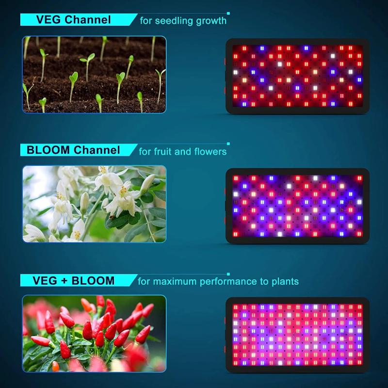 phlizon 600w led plant grow light Full Spectrum LED Grow Light | Veg & Bloom Mode