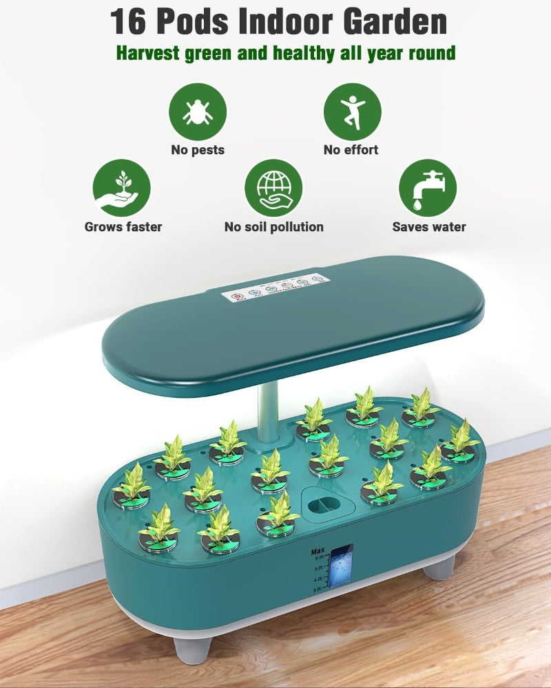 16 plant hydroponic system 16-Pod Hydroponics Growing System
