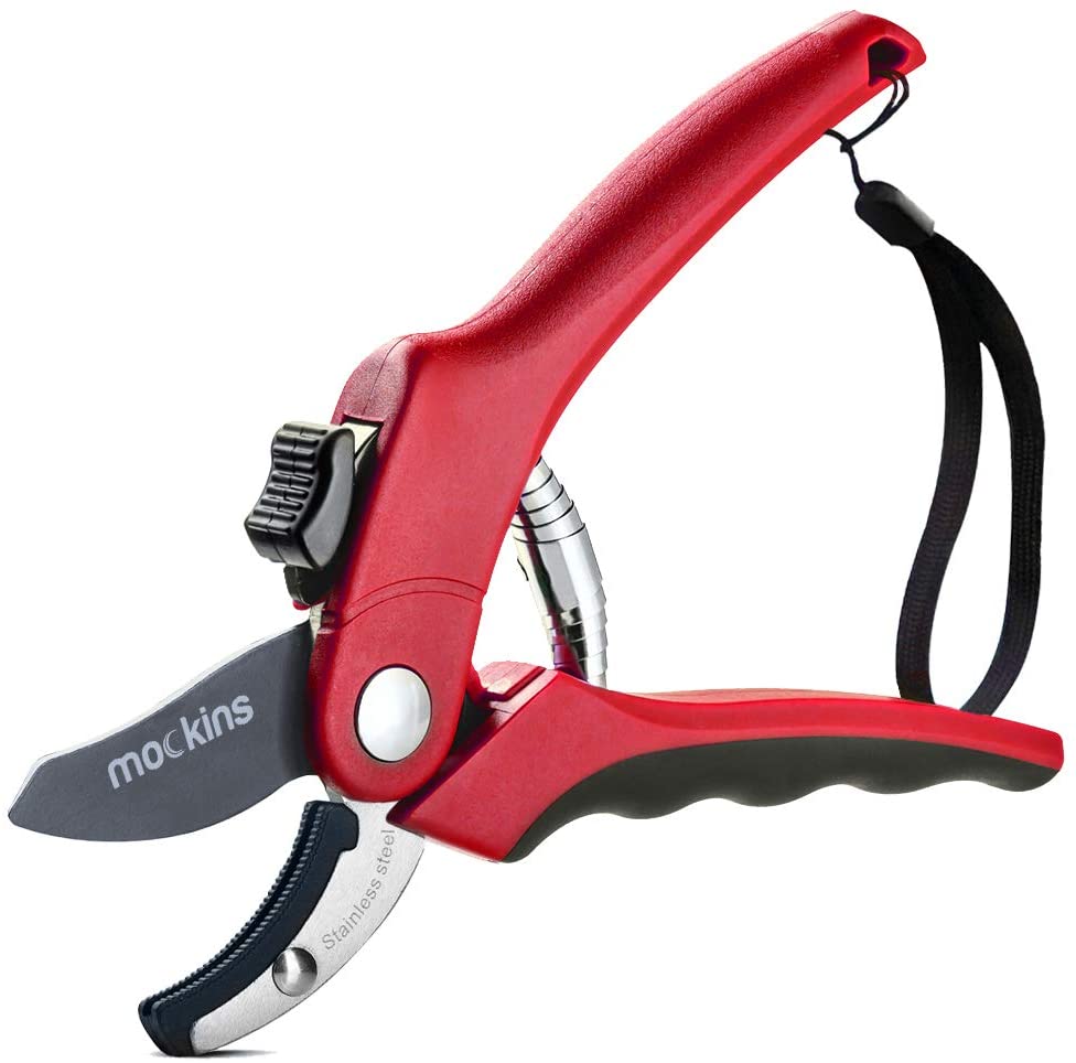 Nevlers Professional Stainless Steel Heavy-Duty Red Garden Anvil Pruning Shears