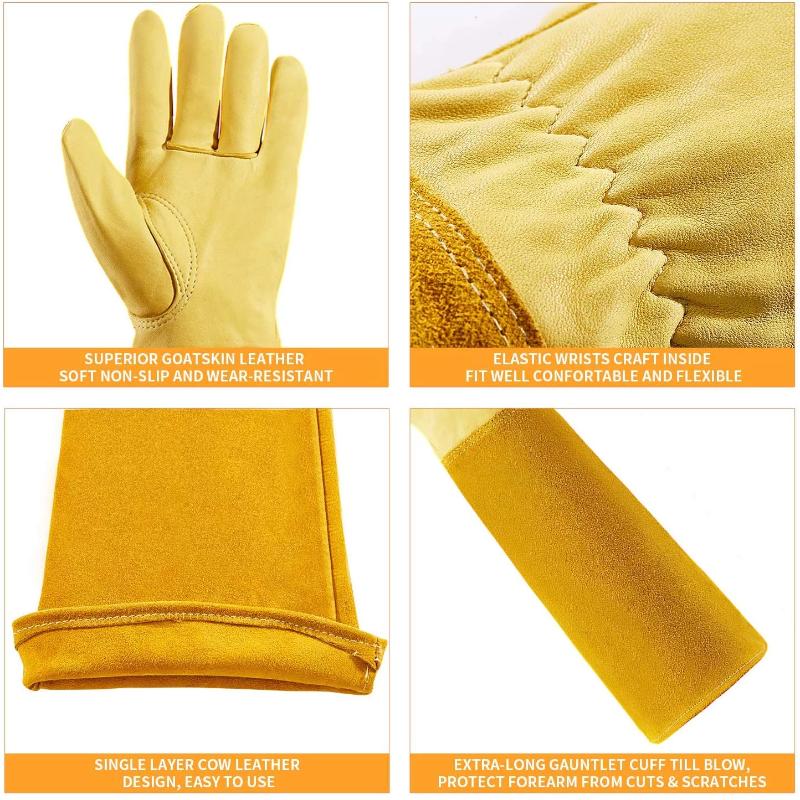 long gauntlet gardening gloves Long Gardening Gloves Thorn-Proof Gauntlet